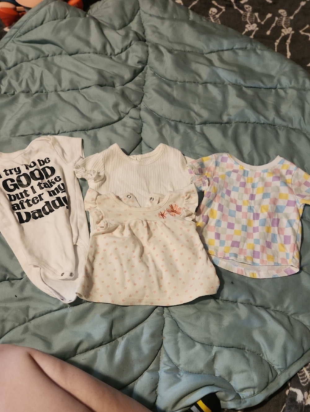 Mixed Baby Girl Tops - White, Cream & Pastel Check